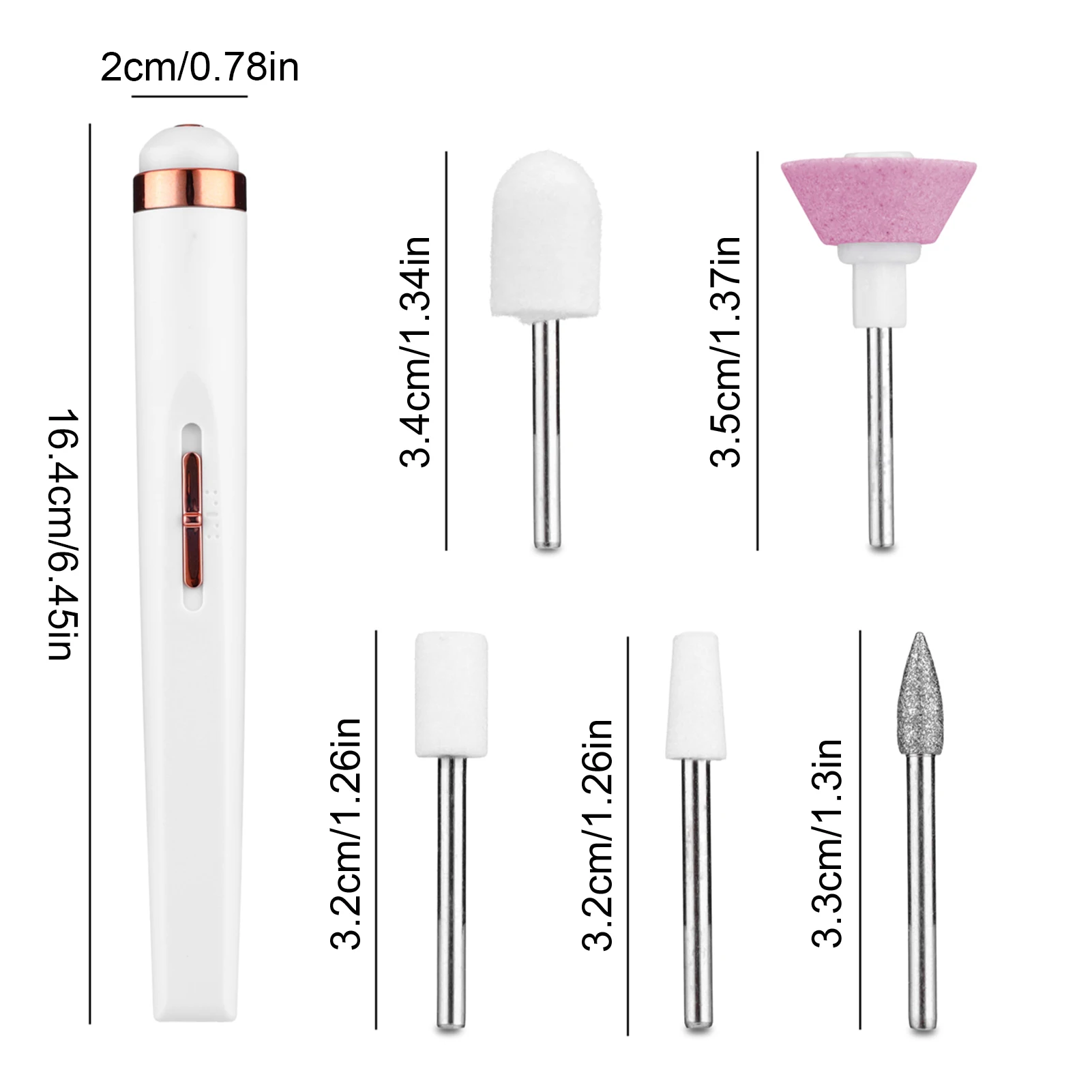 Penna smerigliatrice per unghie elettrica Smerigliatrice per unghie portatile 5 in 1 a basso rumore per pedicure manicure professionale Dropshipping dagli Stati Uniti