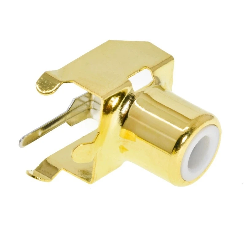 10PCS AV Socket 4Pin RCA Single-hole PCB Soldering Audio Video Female Connector Gold-plated Nickel-plated