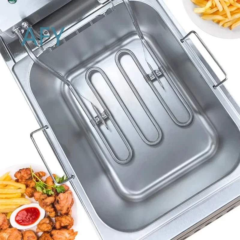 Electric Fryer for Commercial Use Fully Automatic Lifting Fryer 8L Single Cylinder Intelligent Timing Deep Fryer for Fried