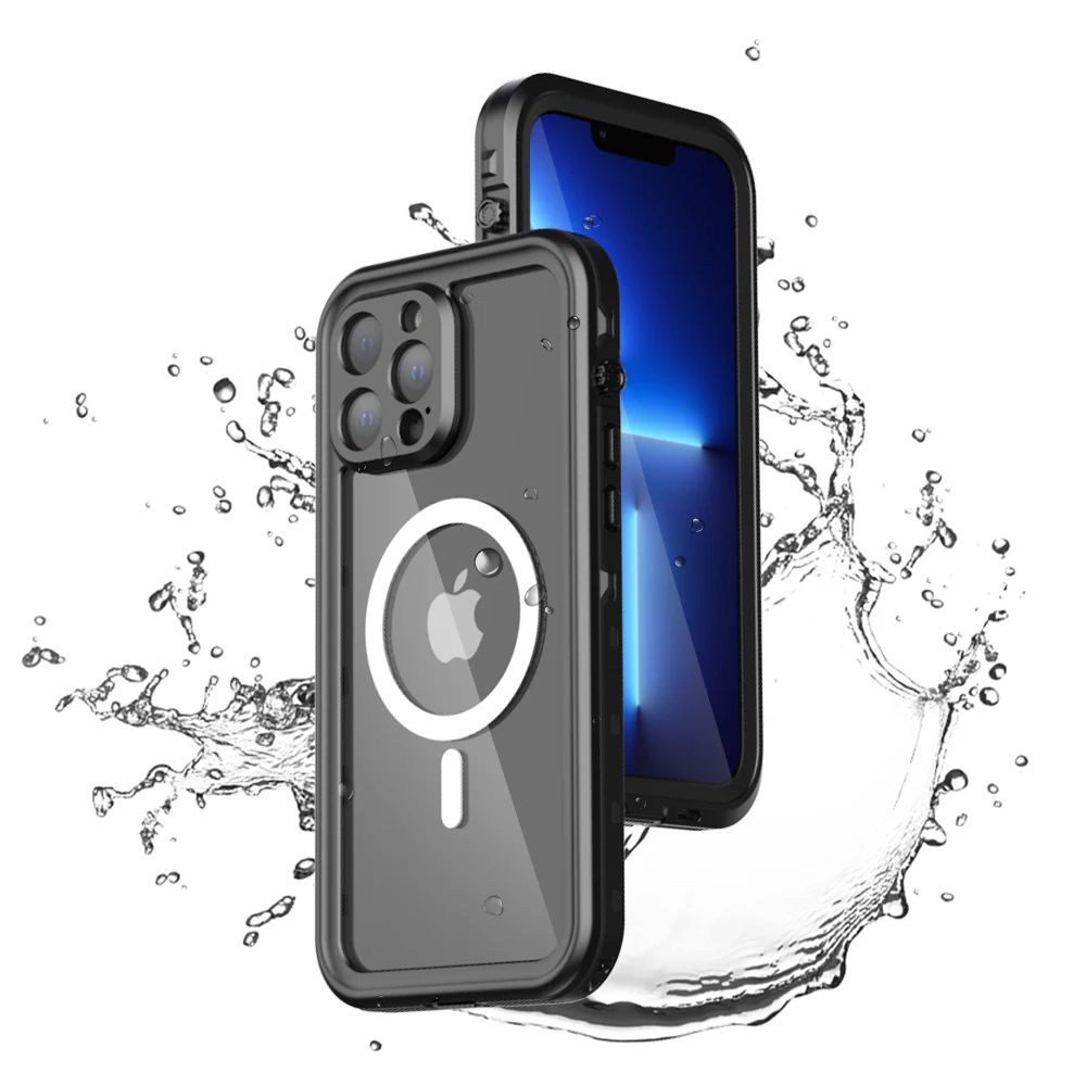 Full Protection Magnetic Magsafing Wireless Transparent Charge Phone Case For iPhone 13 Pro Max TPU Waterproof Swimming Cover