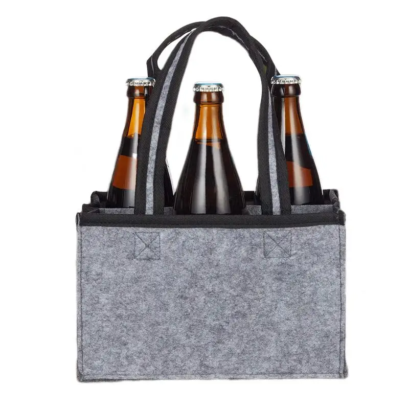 

6 Bottle Wine Tote Bag Felt Wine Travel Bag Removable Divider Included Portable Tote Reusable Wine Bag For Women And Men