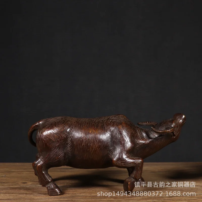 Pure Copper Water Ox Pair of Ornaments Wall Street Zodiac Ox Home Decoration Office Crafts Gift