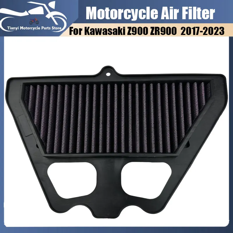 Motorcycle Washable Air Filter High Flow Intake Cleaner For Kawasaki Z900 Z 900 2017-2023 Air Cleaner Replacement Filter