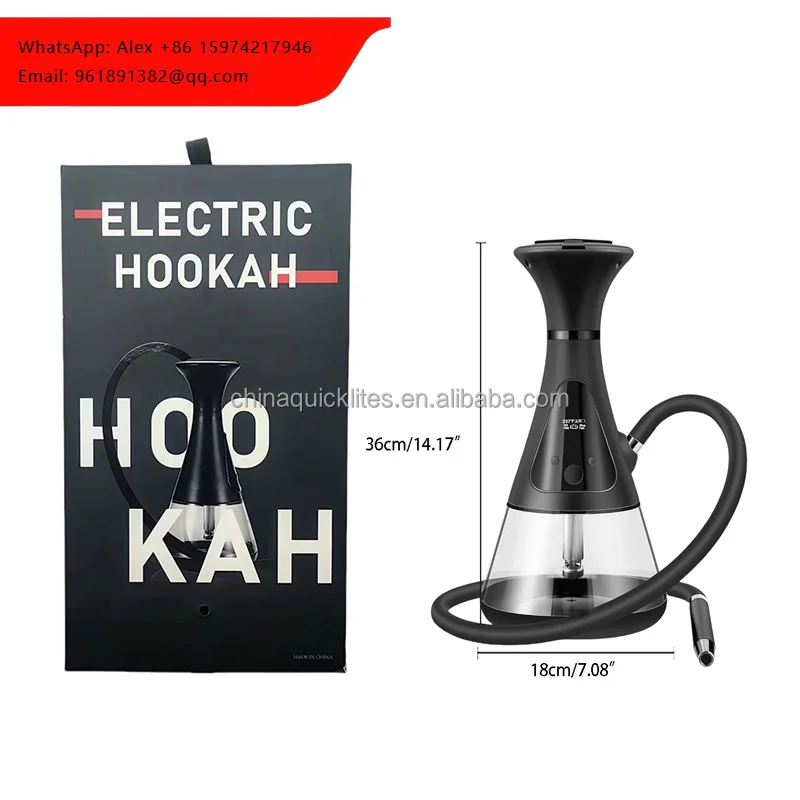 

LED Light 20000mAh Easy Temperature Setting Electric Shisha Chicha Hookah Beleaf With Ceramic Pod Bowl Without Charcoal