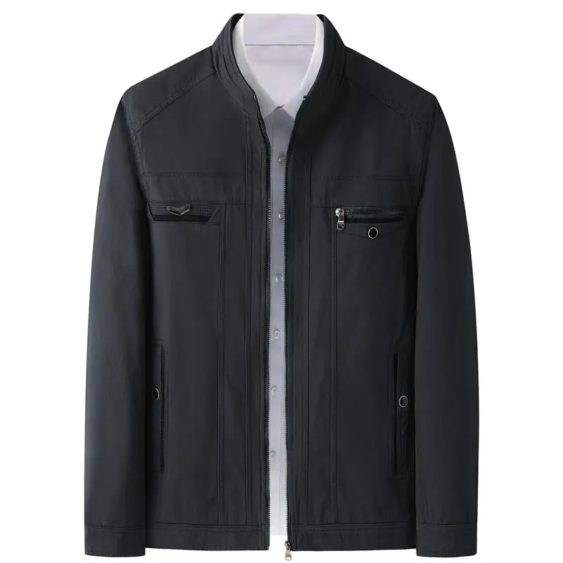 

Мужская куртка из чистого хлопка среднего возраста и лежа, весенне-осенний воротник-стойка, свободная посадка Faion Urban Sle, ветрозащитный хлопок irt