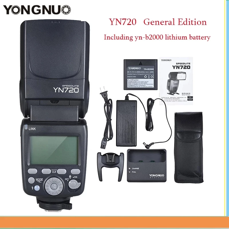 

YONGNUO YN720 Flash Speedlite Wireless Flash Master Slave Speedlite GN60 LCD Display LITHIUM Battery for Canon Nikon DSLR Camera