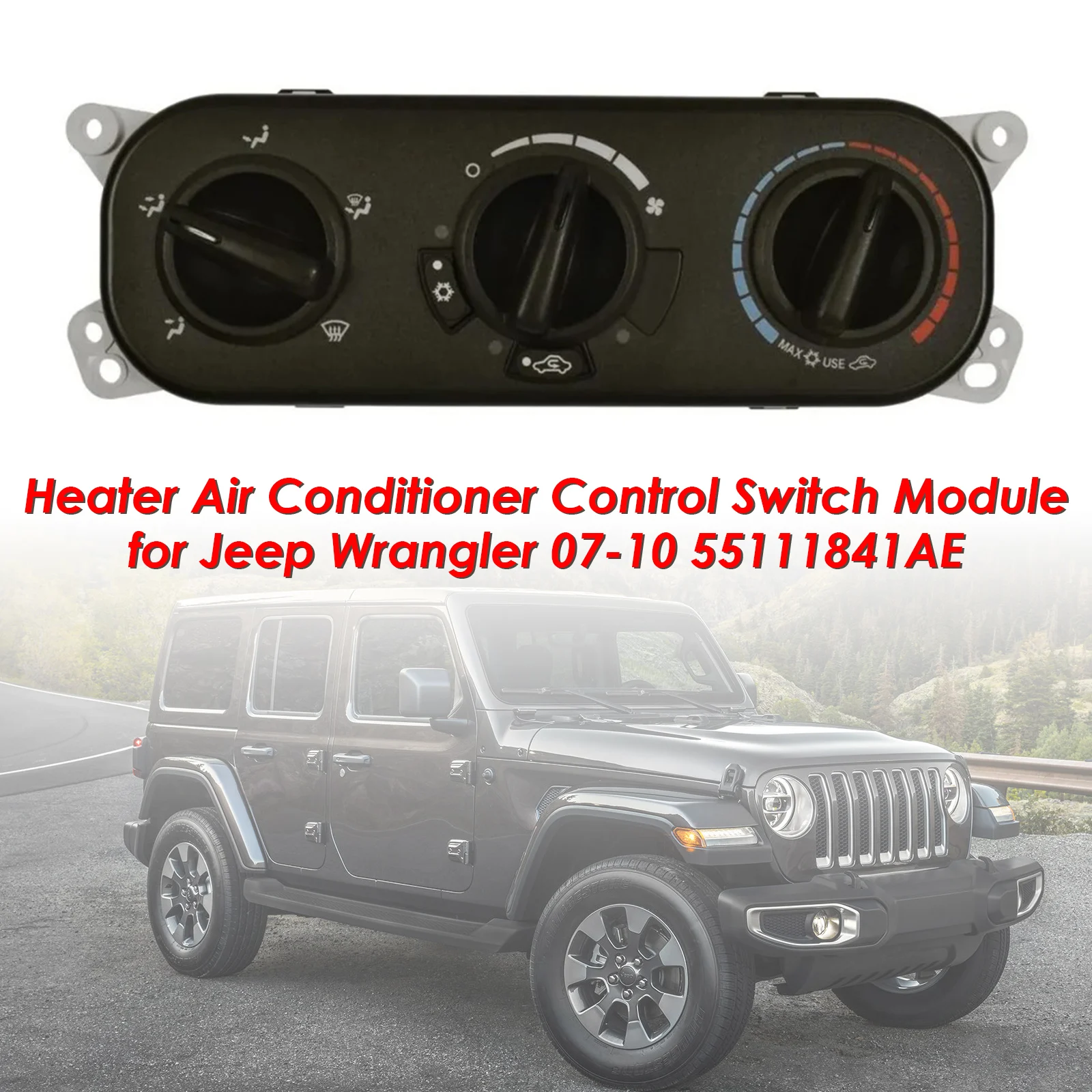 Artudatech Heater Air Conditioner Control Switch Module for Jeep Wrangler 07-10 55111841AE