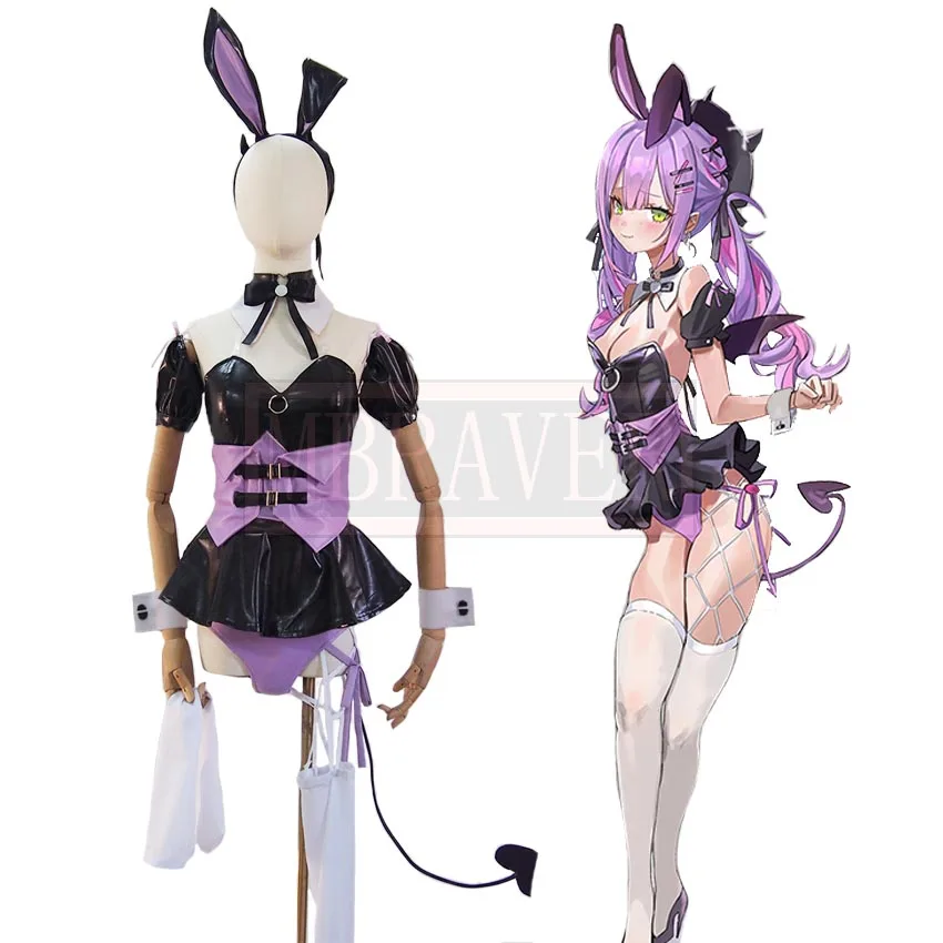 

Vtuber Hololive Tokoyami Towa Bunny Girl Cosplay Costume Halloween Party Uniform Custom Made Any Size