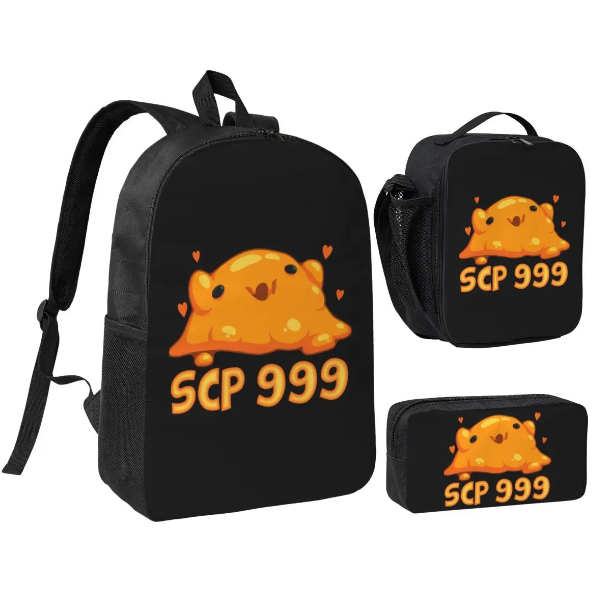 

SCP 999 Backpack Boys Girls BookBag School Bag Shoulder Bags 3ps Insulated Lunch Bag Pencil Case