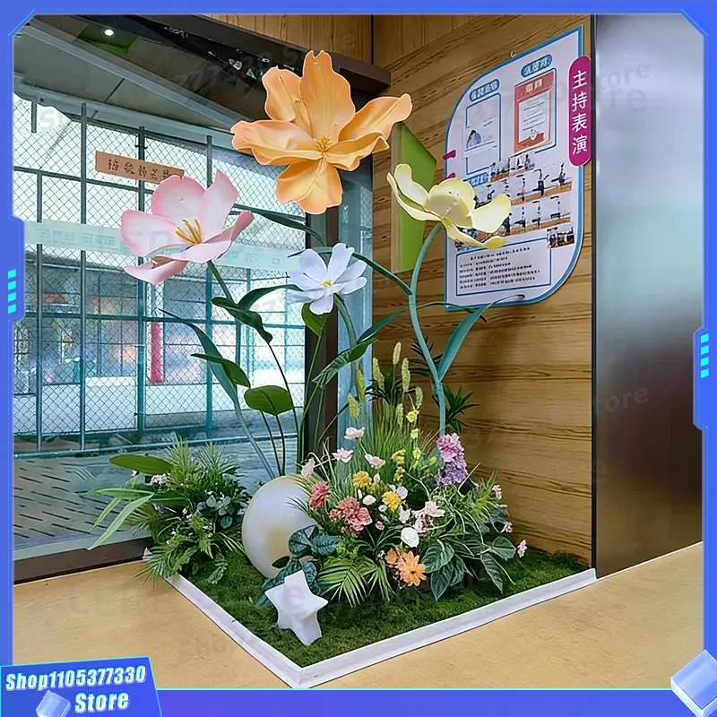 Monet Garden Style Paper Rose Simulation Flower Bionic Art Decorative Ornament Full Set Combination for Home Atmosphere