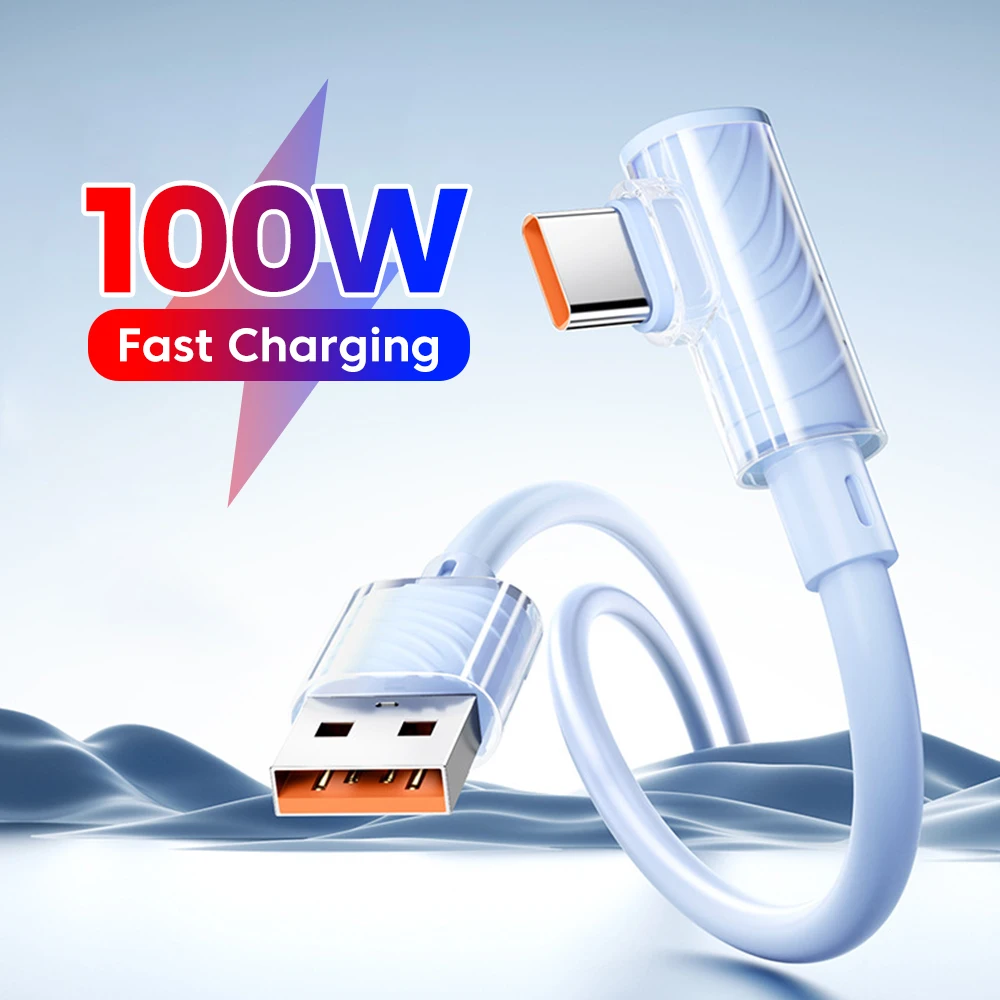 

elough 100W 90° Elbow Gaming Type C Cable Fast Charging USB C Cable for Huawei iPhone 17 16 15 USB2.0 Data Cord