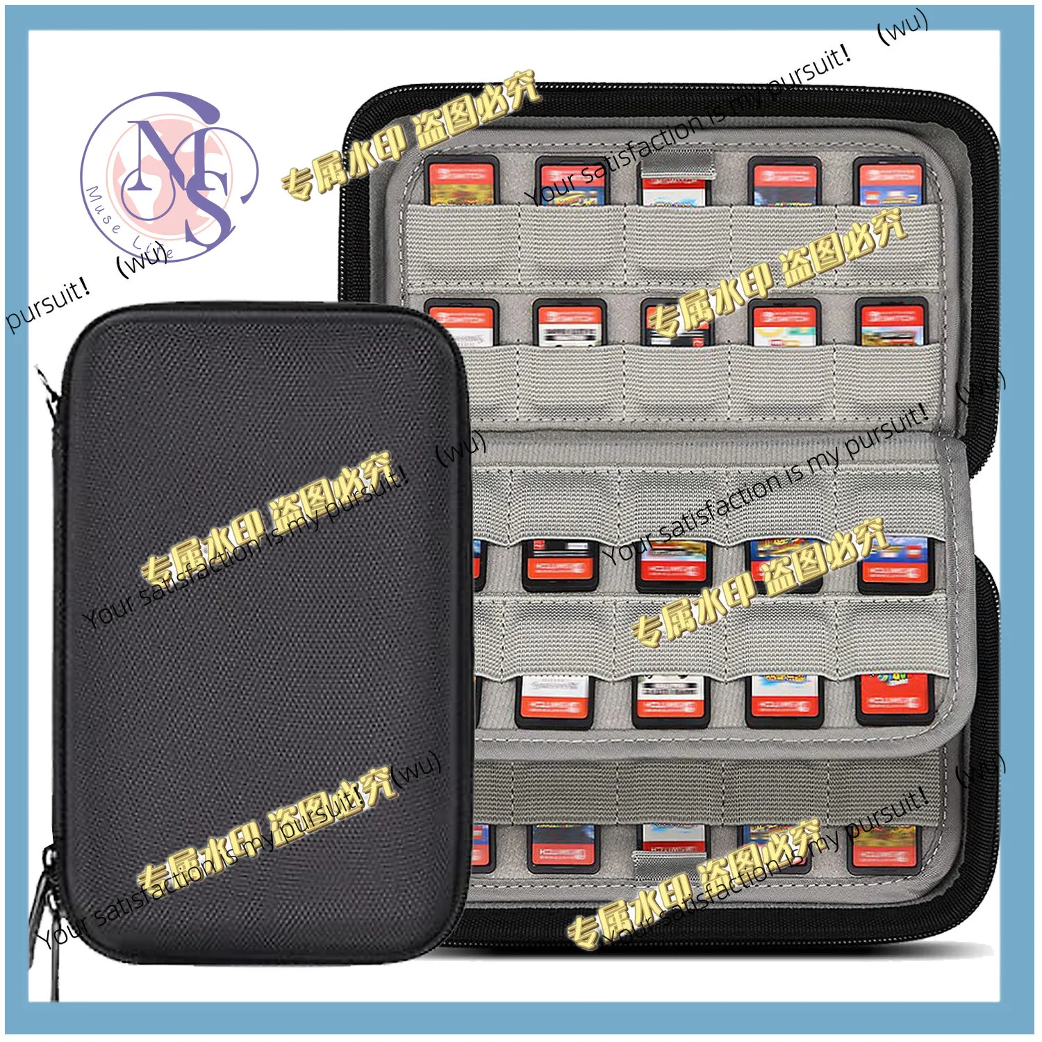 2pcs 80-Slot Game Cartridge SD Card Holder Bag Storage Case Carrying Pouch Organizer for Nintendo Switch NS&PS Vita