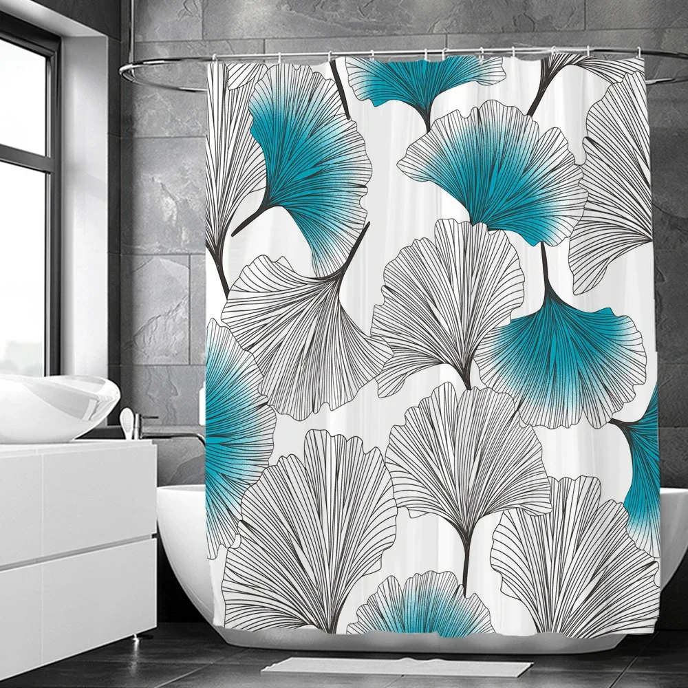 Minimalist style Leaves Shower Curtains Watercolor Boho Floral Waterproof Morden Bathroom Bathtub Curtain Room Decor With Hooks