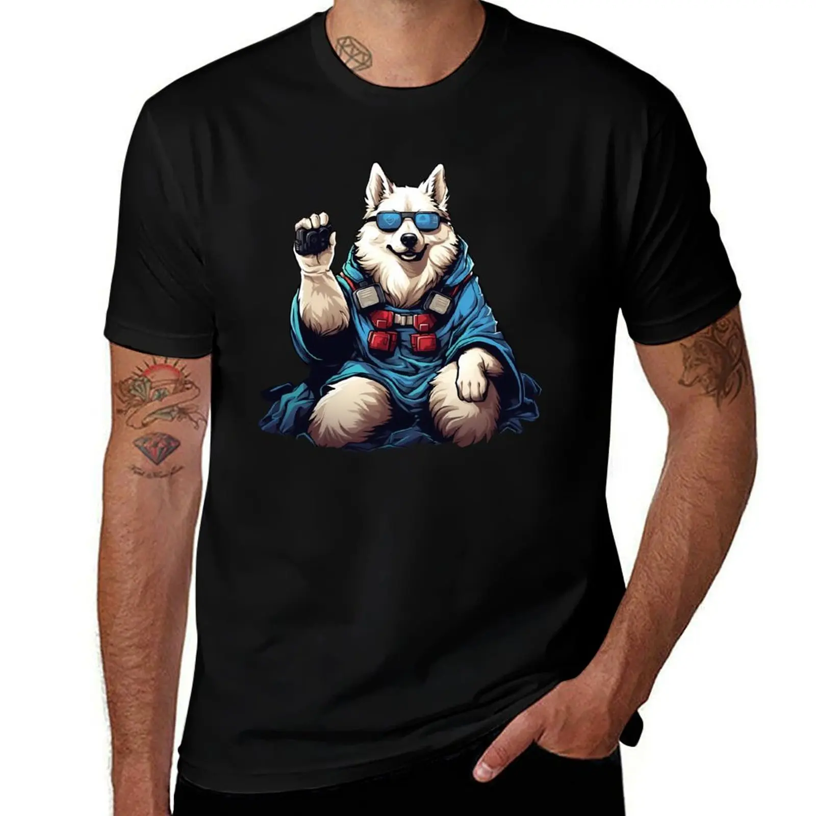 Retro Samoyed Gamer for Dog Dad T-Shirt gifts for boyfriend boys whites men t shirts