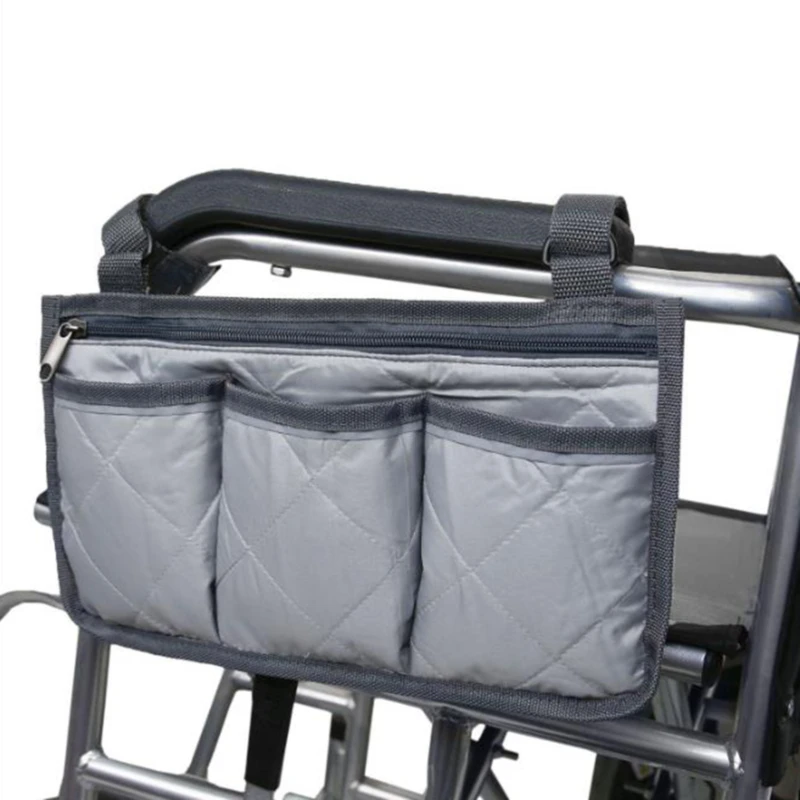 Borsa portaoggetti laterale per bracciolo per sedia a rotelle tasca portatile adatta per la maggior parte delle ruote da passeggio e accessori per attrezzature mobili