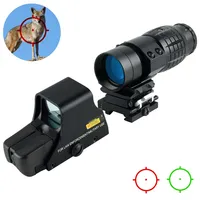 558 Red Green Dot Sight 3X Magnifier Flip-up Mount Tactical Combo Riflescope Outdoor Hunting Accessories Optical Scopes