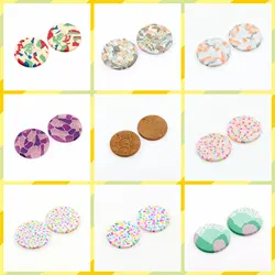 Polymer Clay Earring Findings-Jewelry Charms-Coin shaped pendants for making Necklace,Handmade,DIY Connector-29.5mm-PC-041