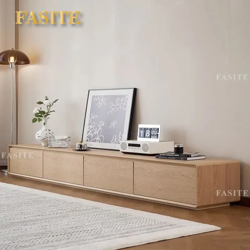 For Living Room Solid Wood TV Cabinet New Chinese Style Ultra Thin Modern Simple Large Storage Unit for Small Apartment
