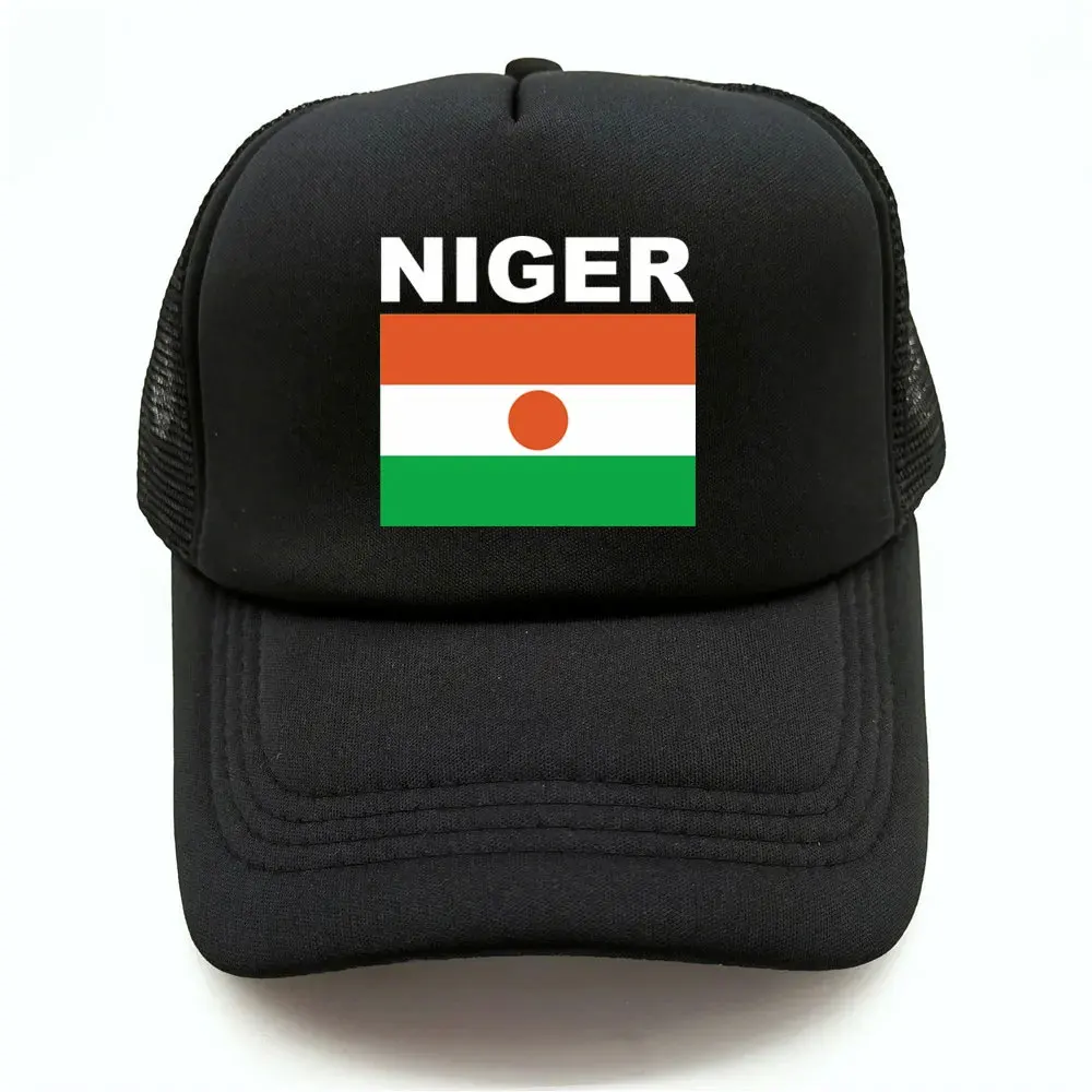 Boné Trucker Niger Masculino de Verão com Bandeira do País, Boné de Beisebol Unissex com Tela de Malha para Atividades ao Ar Livre