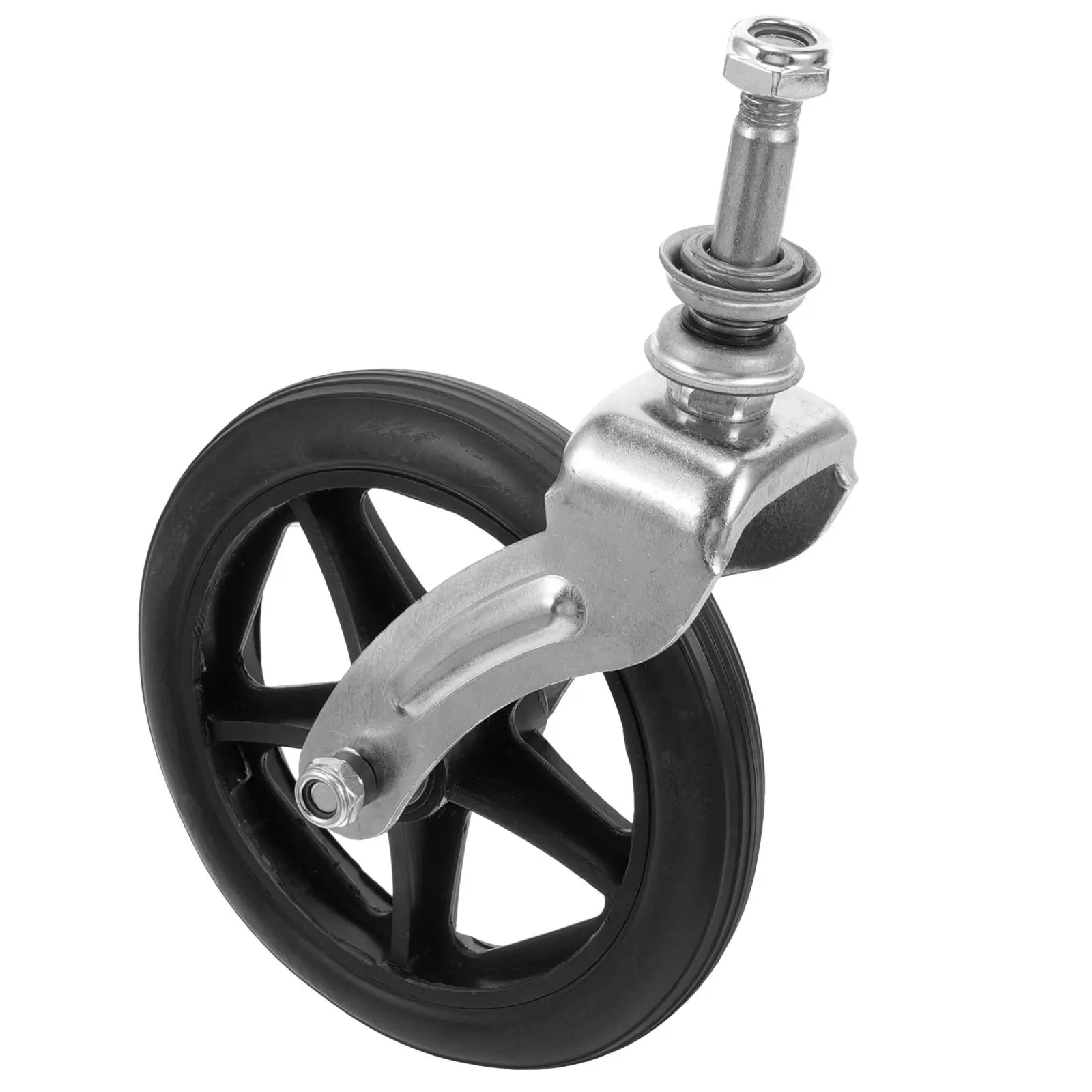 

1Set Wheelchair Front Fork Bearing Wheel Replacement Black Widened Stable Steering Wheelchair Wheels with Bracket Essential