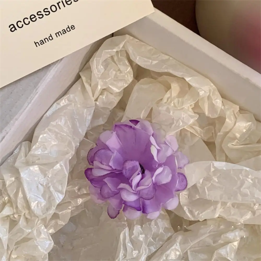 Fermaglio per capelli con fiore di stoffa carino Viola stile coreano Forcina da spiaggia Accessori per capelli femminili Copricapo Fermaglio per capelli da ragazza da donna