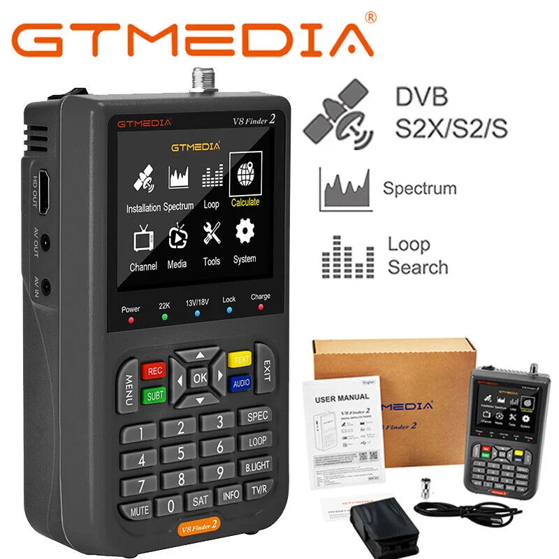 GTMEDIA V8 Finder 2 Meter Satellite Signal Finder DVB-S2X/S2/S h.264  vs satlink ST-5150 V8 FINDER PRO WS6933