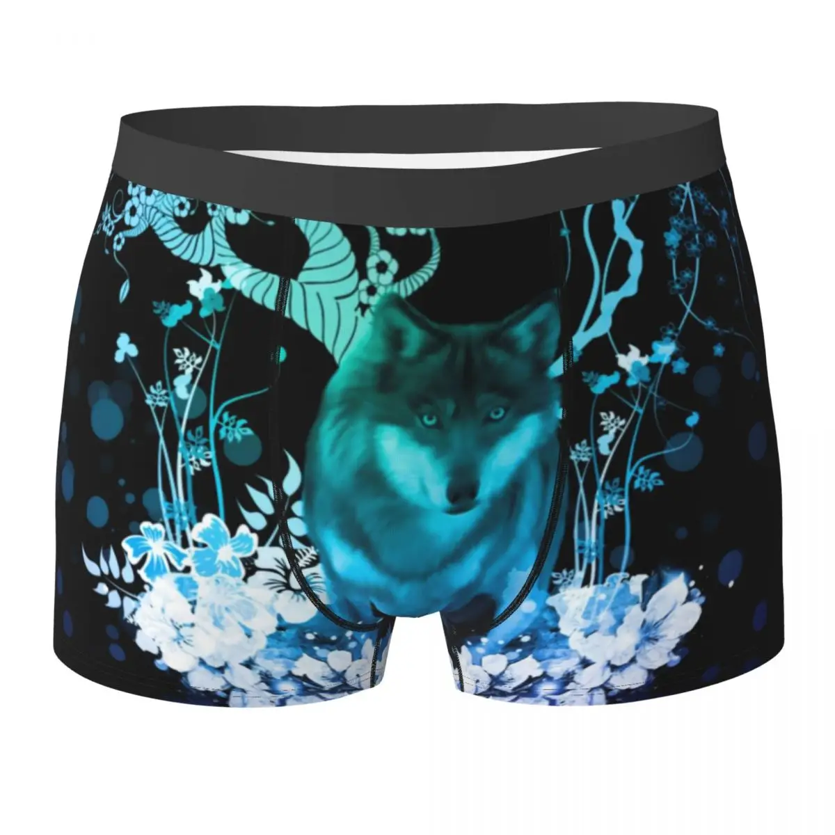 Amazing Wolf Underwear Floral Print Cute Panties Printing Shorts Briefs 3D Pouch Man Large Size Boxershorts