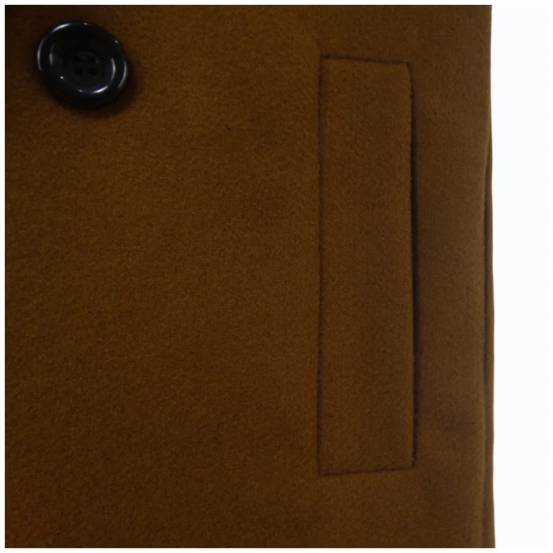 سترات رجالية طويلة مزدوجة الصدر ، معطف واق من المطر بطية صدر ، معاطف رجالية أحادية اللون ، ملابس شتوية غير رسمية ، سمك ، #5