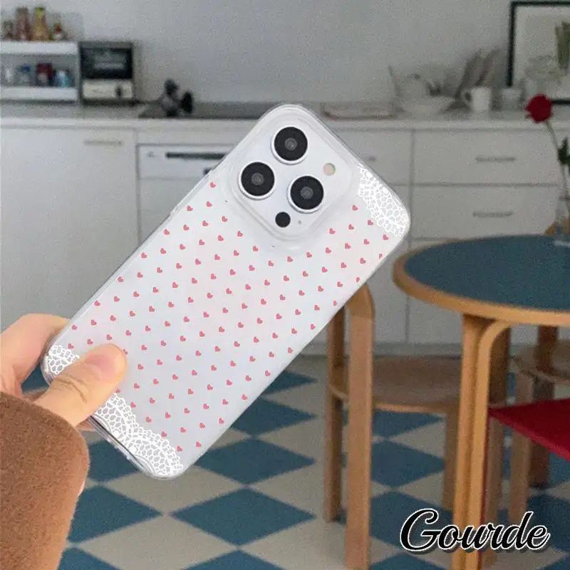 

Gourde Aesthetic Heart Silver Snowflake Pattern Clear Matte Phone Case for Iphone 16 15 14 12 13 11 Pro Max 7 8 Plus X Xs Xr Xs