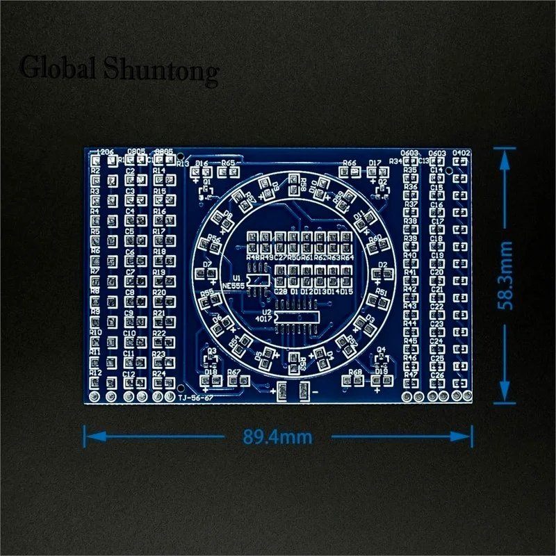 DIY CD4017 Rotating LED SMD NE555 Soldering Practice Board  Kit Fanny Skill Training Electronic Suit