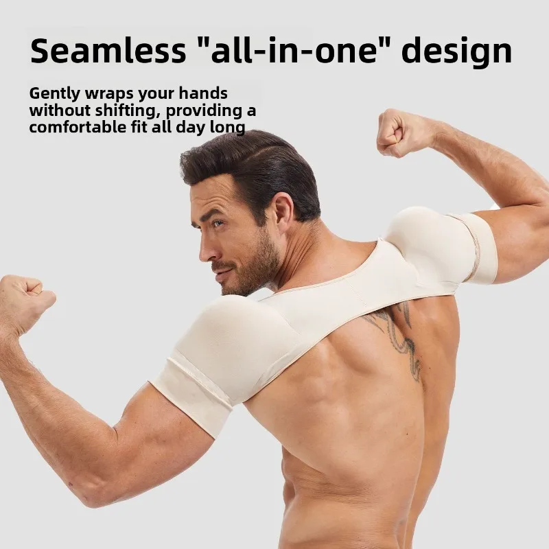 Men Shoulder Pads Wide Shoulder Enhancer Seamless Muscle Build Body Shaper Cosplay Costume Posture Corrector Invisible Padding
