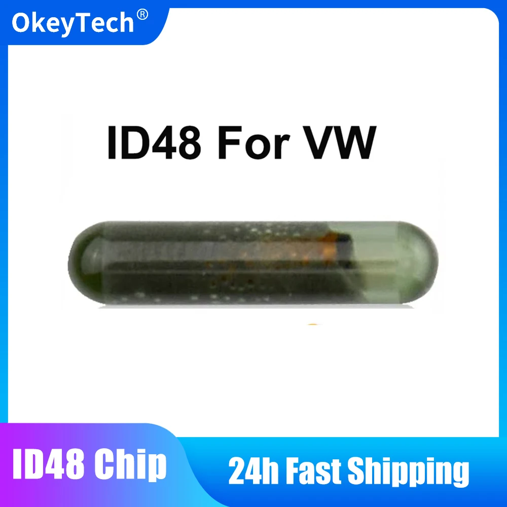 OkeyTech ID48 Glass Chip for VW Remote Key Shell Transponder Chip Car Key Tube For VolksWagen VW Golf Passat B5 B6 Polo Touran