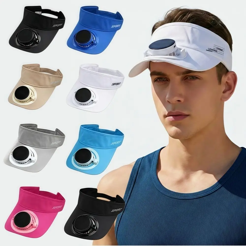 Quick-drying Solar Fan Sun Visors Hat 300/600mA UV Protection Unisex Sun Hat USB Charging Adjustable Baseball Cap Summer Outdoor