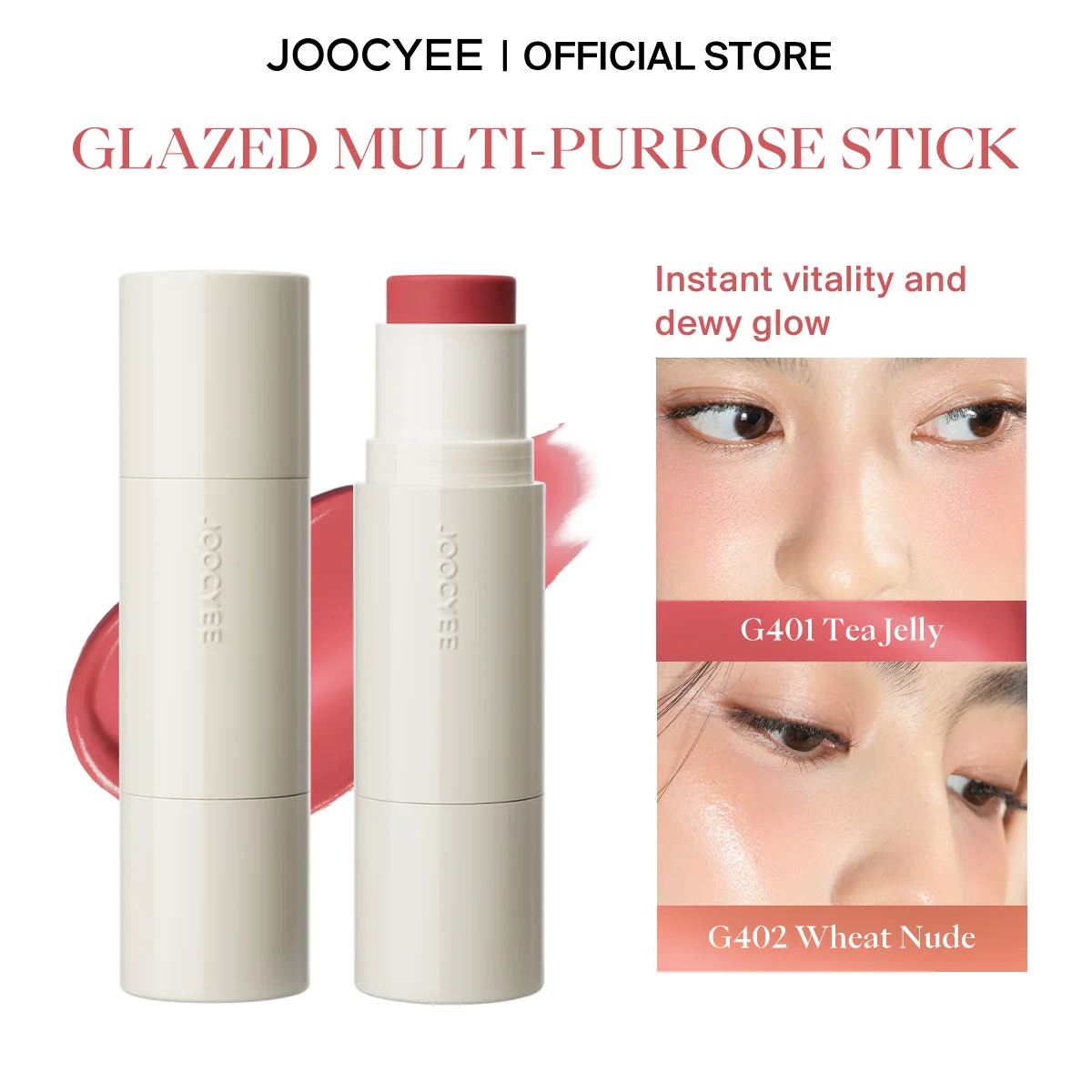 

JOOCYEE GLAZED MULTI-PURPOSE STICK Long-lasting Natural Blush for Lips and Cheeks