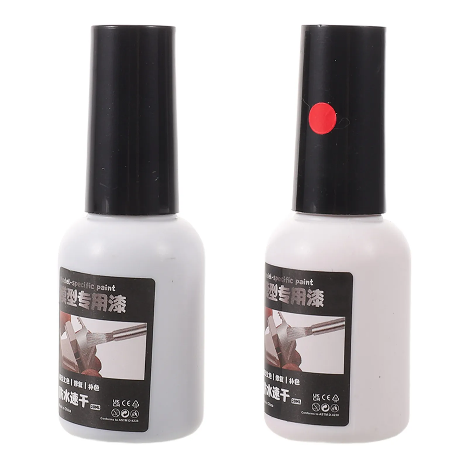 2Pcs Waterproof Oil Paint Pens Black Red for Tombstone Repair Fine Brush Tip Markers for Gravestone Lettering Restoration