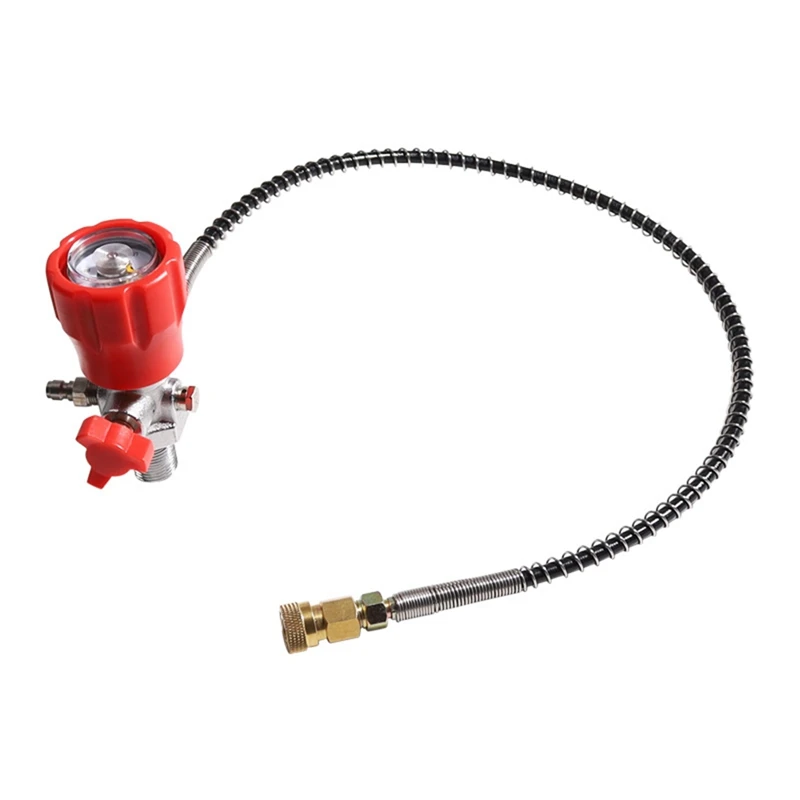 CO2 Tank Compressed Air DIN Valve Gauge & Fill Station,6000Psi High Pressure, 6Mm Quick Disconnect Adapter