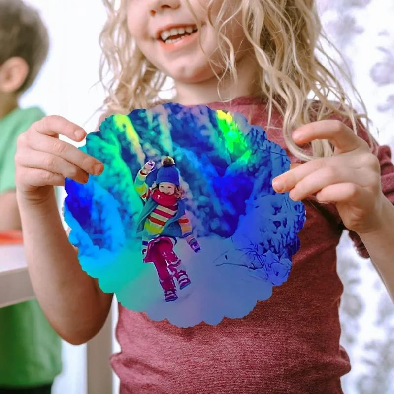 5Pcs Holographic Sticker Paper Clear Vinyl Self Adhesive Waterproof Transparent Cold Laminating Film For Crafts