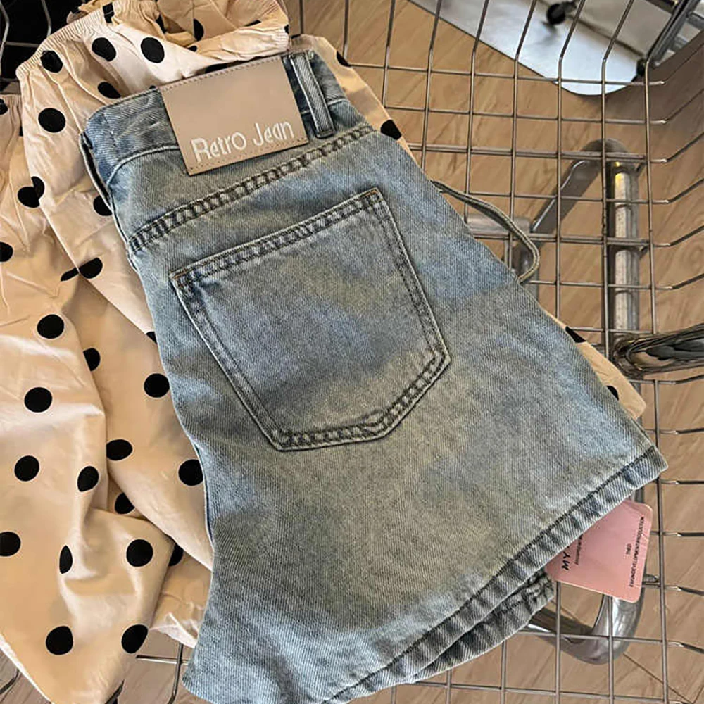 Summer Half Length Short Skirt Pants for Women 2025 New Fashion High Waist A-line Lace-up Denim Shorts Female Casual Hot Pants