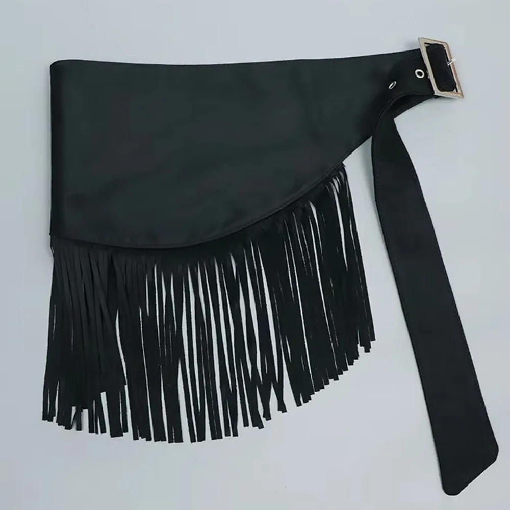 حزام خصر عتيق متعدد الاستخدامات بلون سادة على طراز رعاة البقر وحزام خصر مثلث للنساء