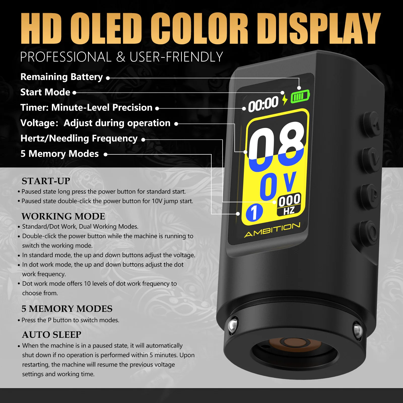 Mesin Tato Nirkabel Profesional XNET C3 Rotary Battery Pen Motor Tanpa Inti 7 Stroke Pena Tato Untuk Pemula Untuk Seni Tato