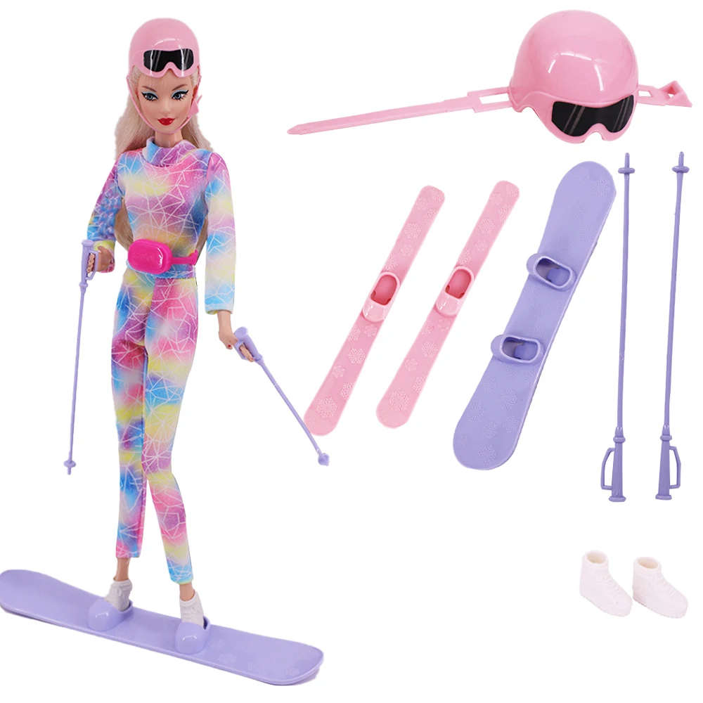 Mini Sled Doll Clothes Accessories Ski Suit Safety Helmet 30cm Dolls Clothes Dollhouse Ornaments,Fashion Outfits Clothing Gifts