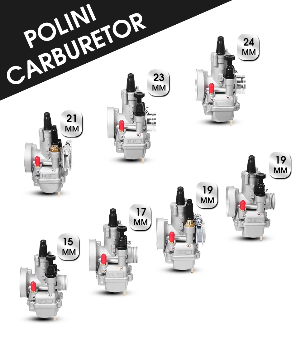 Alconstar Motorcycle Carburetor 15/17.5/19/21/23/24mm with Air Filter Connection For Carburetor Polini CP for PUCH MAXI PIAGGIO