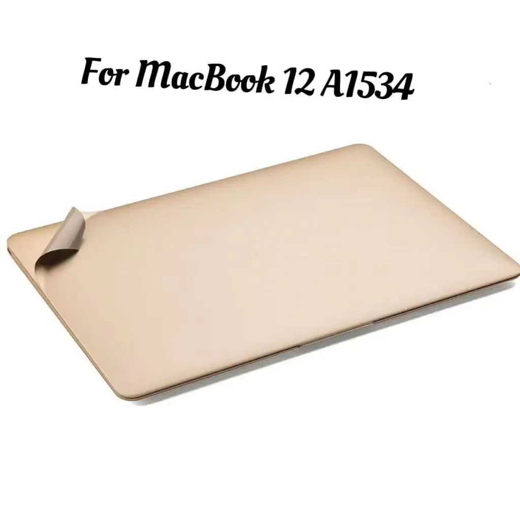 2 IN1 Laptop Sticker Notebook for Macbook 12 A1534 Skin Retina 12 Cover Full Body Protective Sticker Vinyl Decal Silver Gray