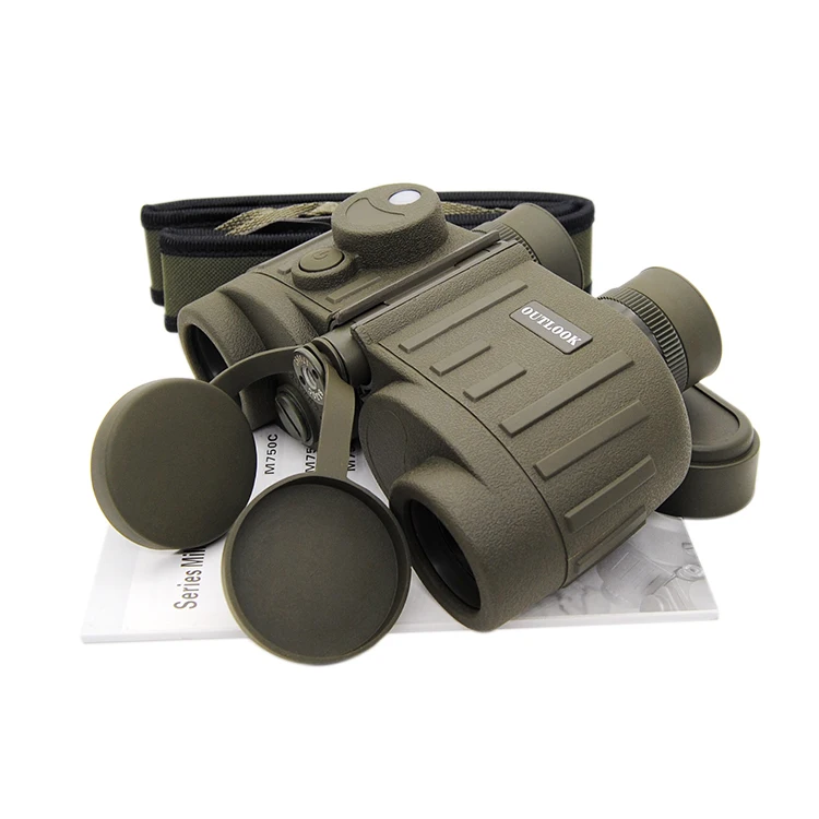 8x30 Professional Steel Binoculars Built-In Compass Waterproof Shockproof Floatable Bak4 Prism FMC-Blue Coated Camping Climbing
