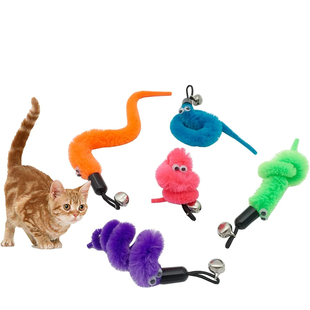 Cat Worm Toy Refills Cat Wand Replacement Worms 20PCS Worms Cat Toy Refill Cat Wand Attachments Teaser Refill Worm for Cat Toys