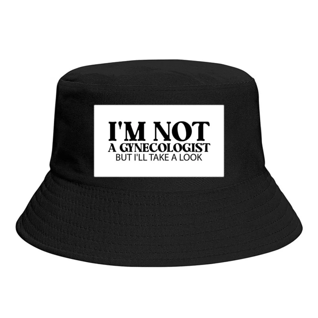 i'm not a gynecologist but i'll take a look UnisexPersonality Bucket Hats Fishermen Caps Outdoor Casual Cap Sunscreen Hat