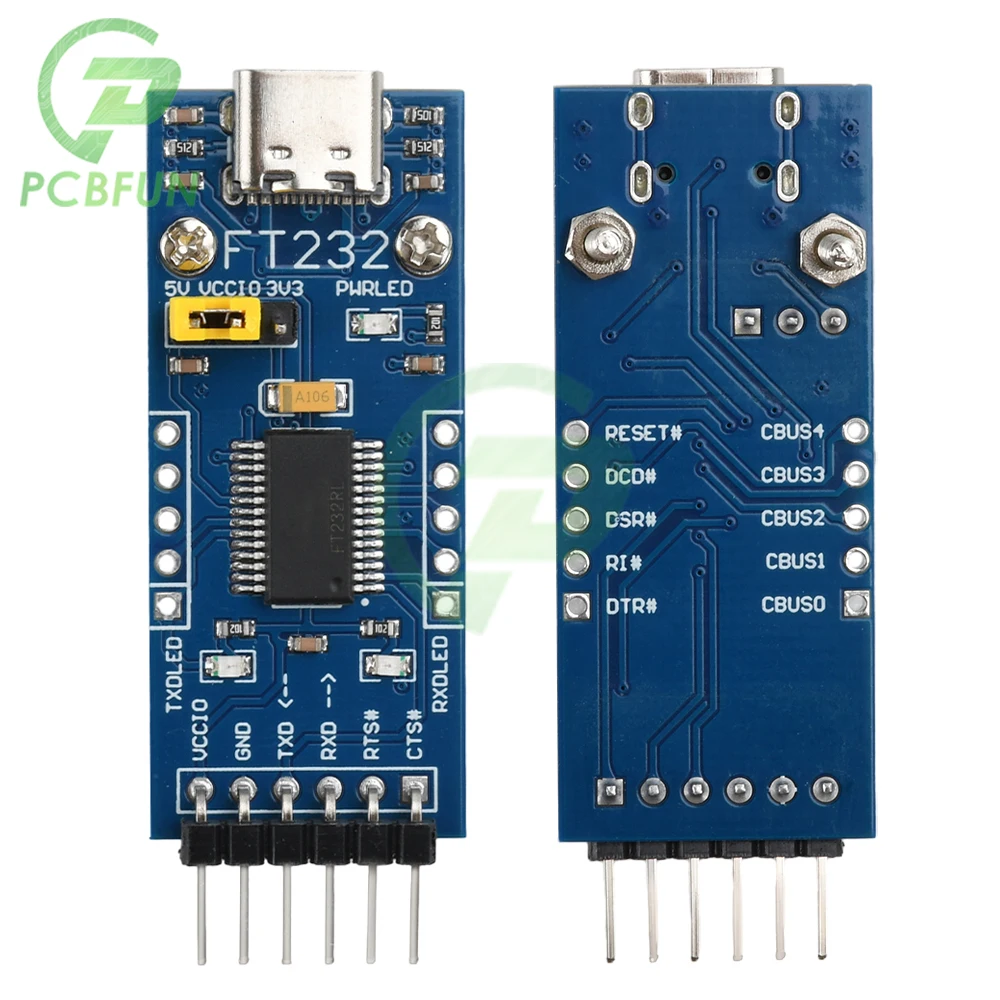 Seriële adaptermodule FT232RL FT232 FTDI USB 3,3 V 5,5 V naar TTL voor Arduino FT232 USB NAAR TTL 232 Micro USB/Mini/Type-C/Type-A USB