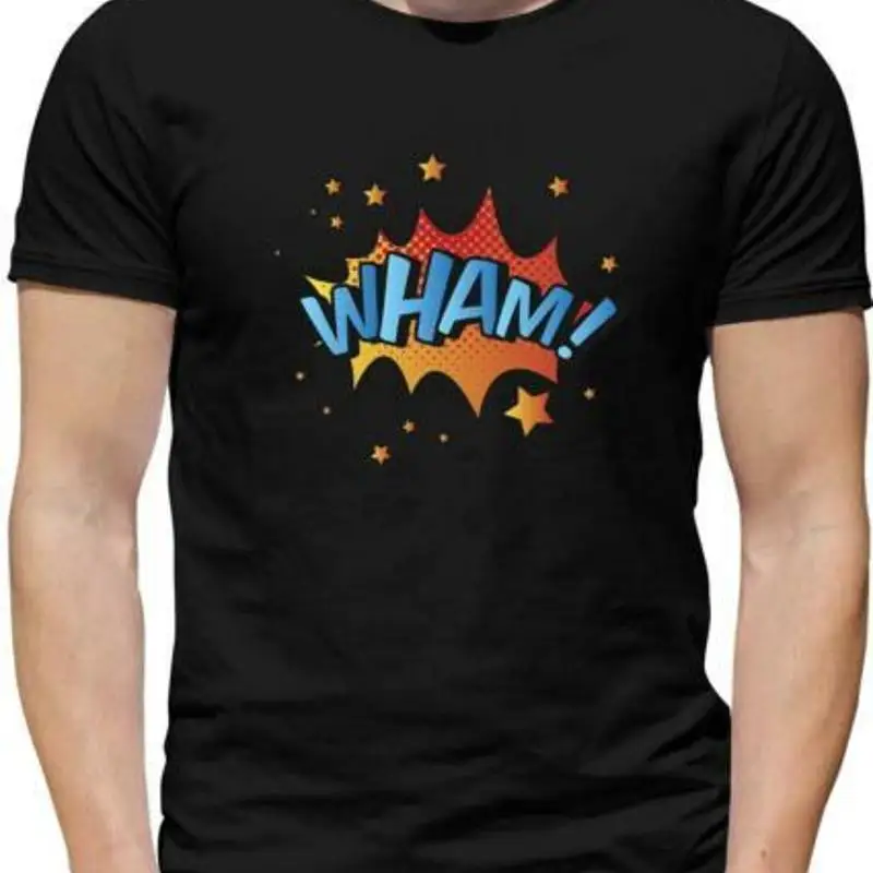 Superhero Wham Mens T-Shirt  Comic  Hero Pop Art  Graphic Novel  Heroes