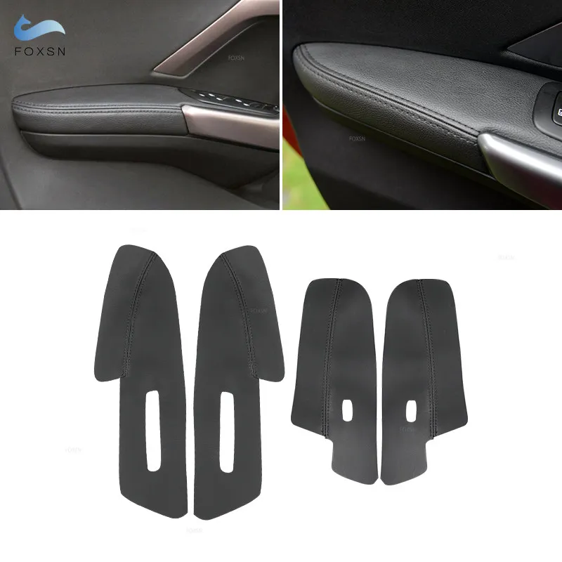 

4pcs Black Soft Leather Armrest Cover For Peugeot 2008 Car Interior Door Armrest Panel Skin Cover Sticker Trim with Tools