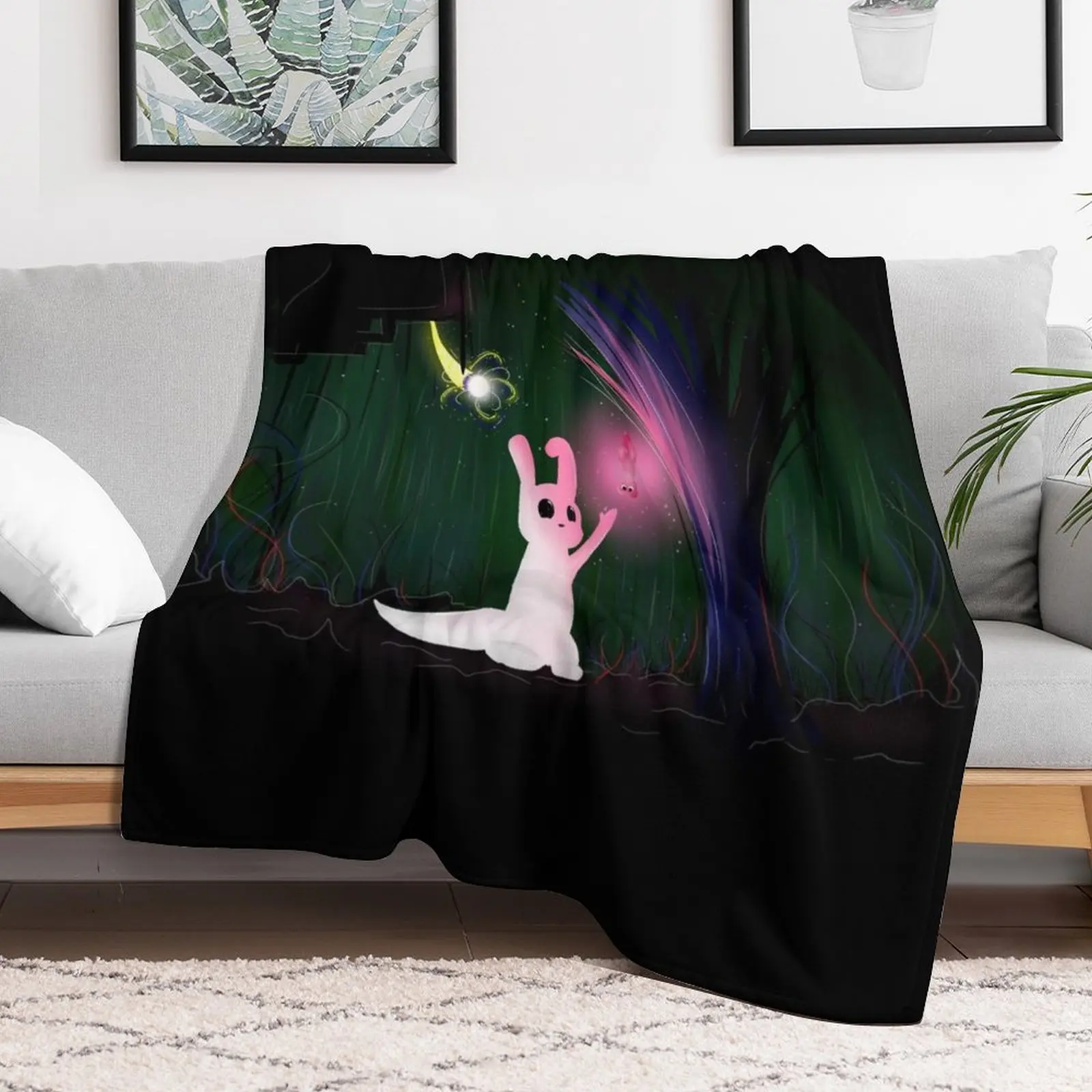 Glowing Slugcat // Rain World Throw Blanket